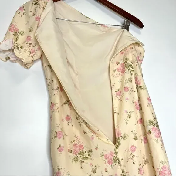 CIDER Floral One Shoulder Ruffle Mini Dress Small - Picture 8 of 11